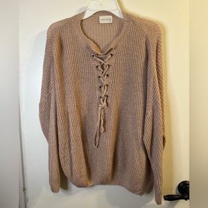 Dreamers Cozy Lace-Up Sweater